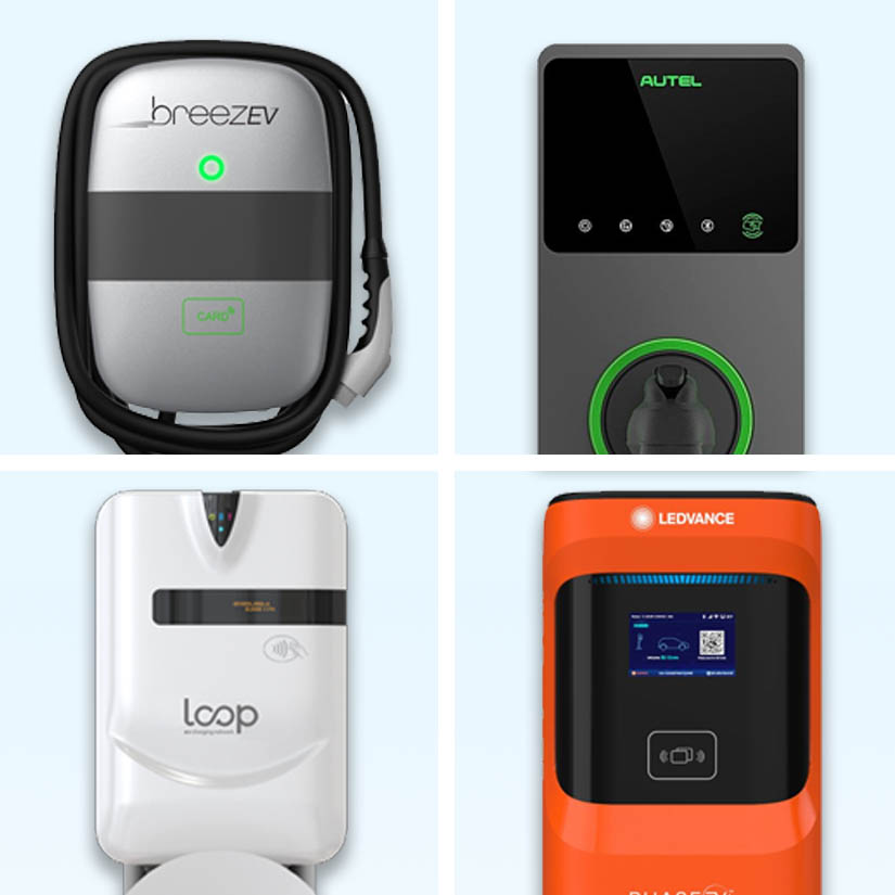 four level 2 EV chargers