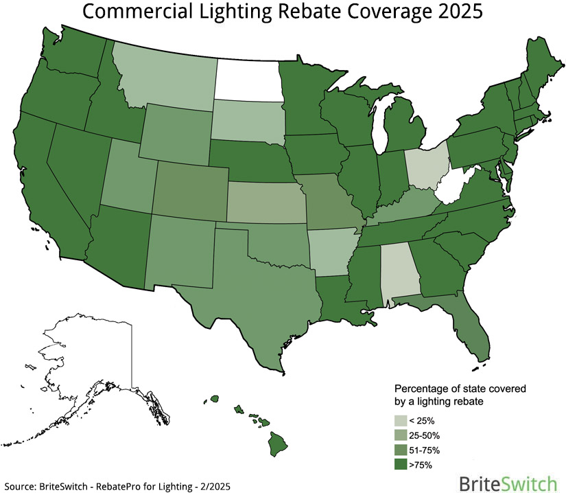 2025 Commercial Lighting Rebate Coverage in the US