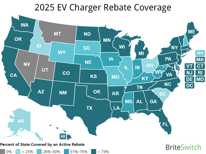 2025 EV Charger Rebate Coverage in the US