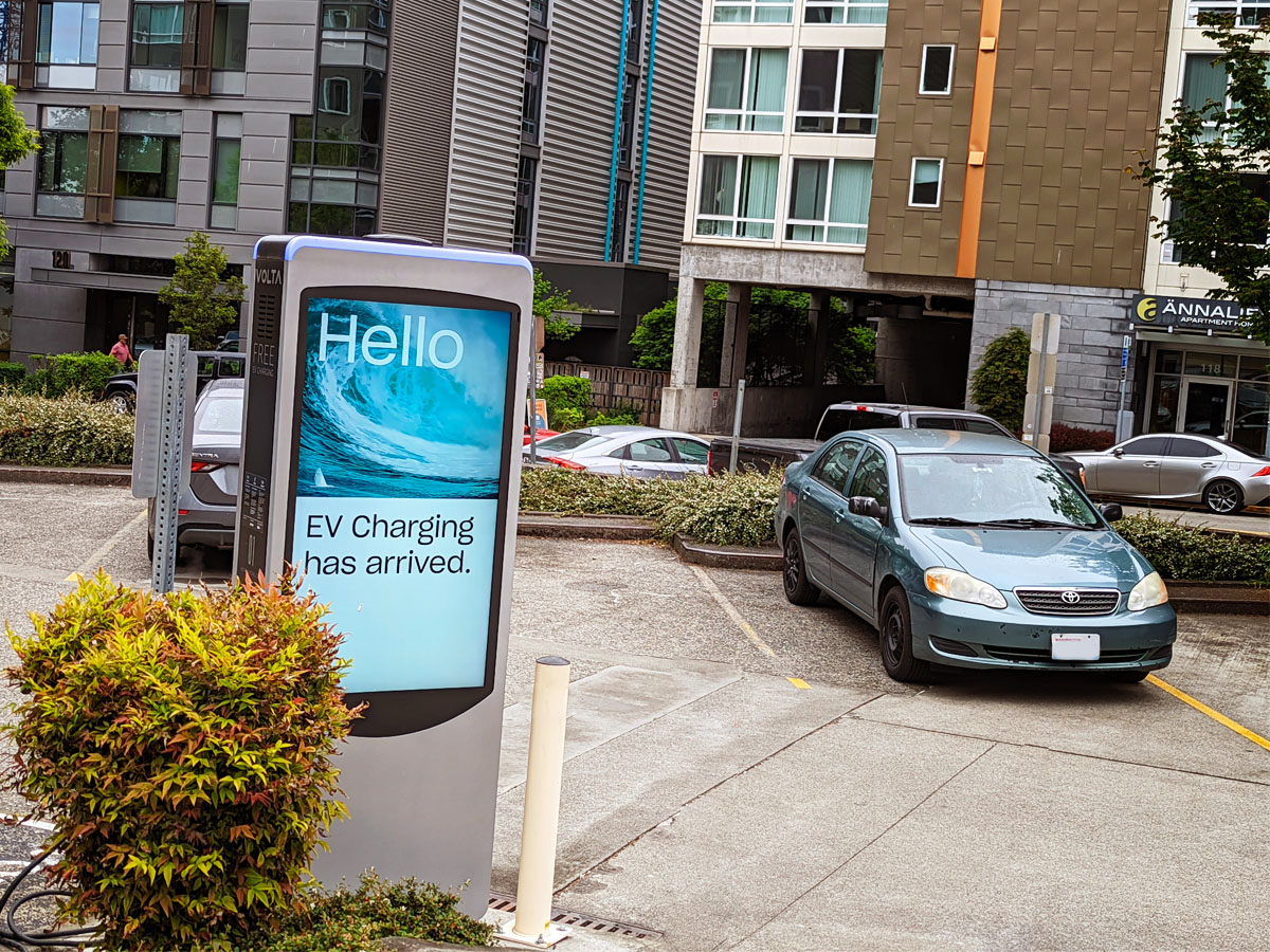 Volta EV Charger at a hotel